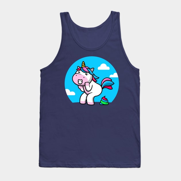 Unicorn rainbow poop Tank Top by Messy Nessie